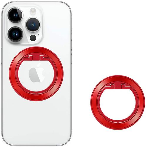 Techsuit – MagSafe telefonski prsten (MPR2) – Okrugli oblik- aluminijska legura – crveni slika 1