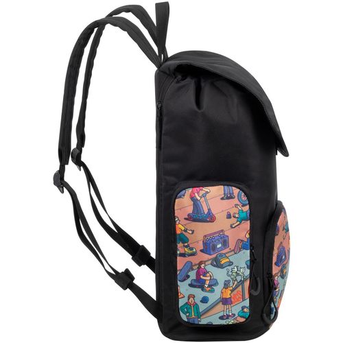 Ruksak RivaCase Agora 5425 black Urban Print backpack "Skaters", 15L slika 8