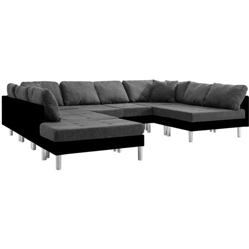 Modularna sofa od umjetne kože crna slika 2