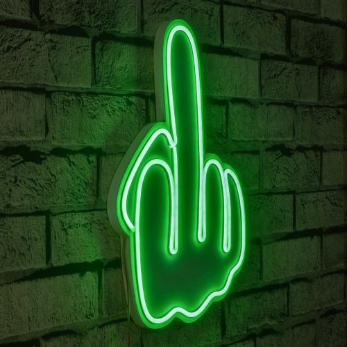 Wallity Ukrasna plastična LED rasvjeta, Middle Finger - Green slika 10