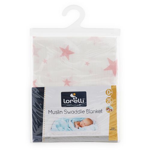 LORELLI SWADDLE BLANKET Dekica od Muslina 80 x 80 Cm Pink Stars slika 3