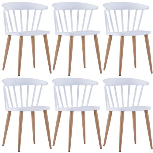 Blagovaonske stolice 6 kom bijele plastične slika 28