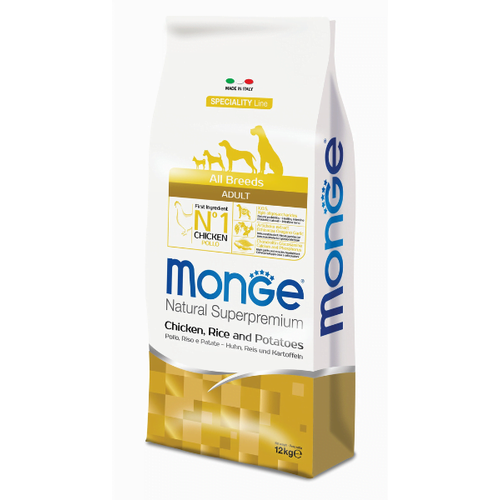 Monge Natural Superpremium Dog All Breeds Adult Monoprotein Chicken With Rice And Potatoes 12 kg slika 1