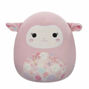 Squishmallows 30cm - lala - roza janje s cvjetnim ušima i trbuščićem