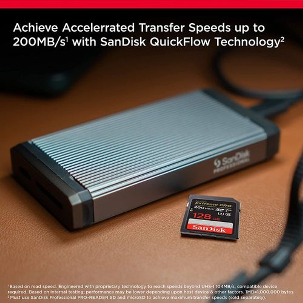 SanDisk Extreme PRO SDXC memorijska kartica 128GB 200MB/s & 90MB/s čitanje/pisanje UHS-I, Class 10, U3, V30 (IZLOŽBENI ARTIKL) slika 2