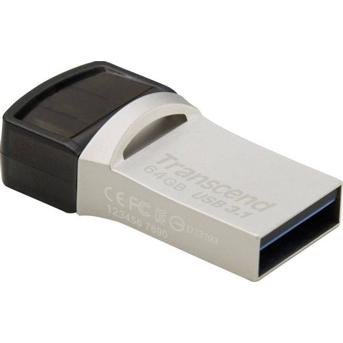 Transcend TS64GJF890S USB 64GB JetFlash 890S, USB3.1, USB Type-C, OTG, 90/30 MB/s, Metalic, Ultra slim, Silver slika 2