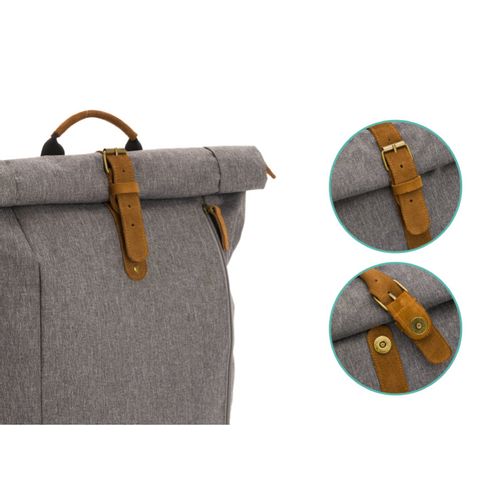 Fillikid torba/ruksak za pelene Rolltop Berlin, crna melange slika 23