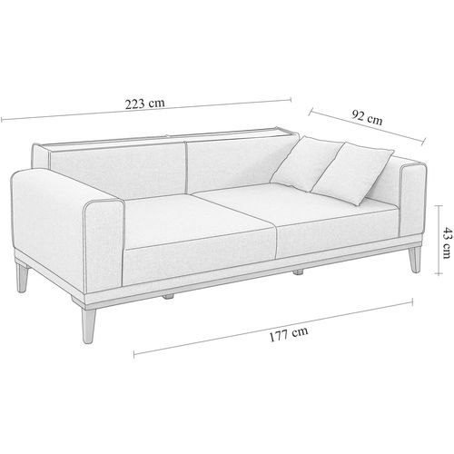 Atelier Del Sofa Liones Tepsili-Grey Grey 3-Seat Sofa-Bed slika 10
