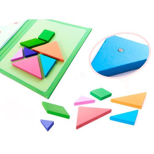 Montessori magnetna knjiga puzzle 3d tangram blokovi slika 4