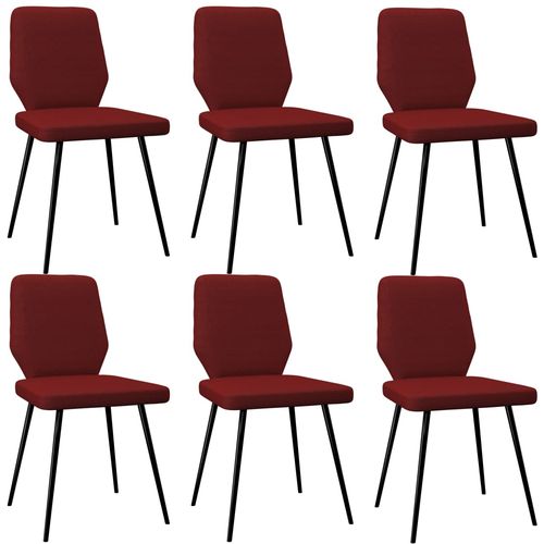 Blagovaonske stolice od tkanine 6 kom crvena boja vina slika 35