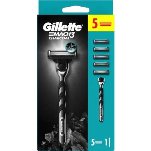 Gillette Mach3 Charcoal brijač + 5 britvica, 1 komad slika 1