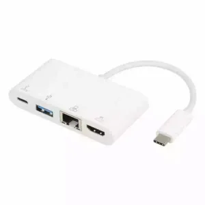 E-Green Adapter USB 3.1 Tip C(M) - HDMI+USB 3.0+Tip C+RJ45(F)