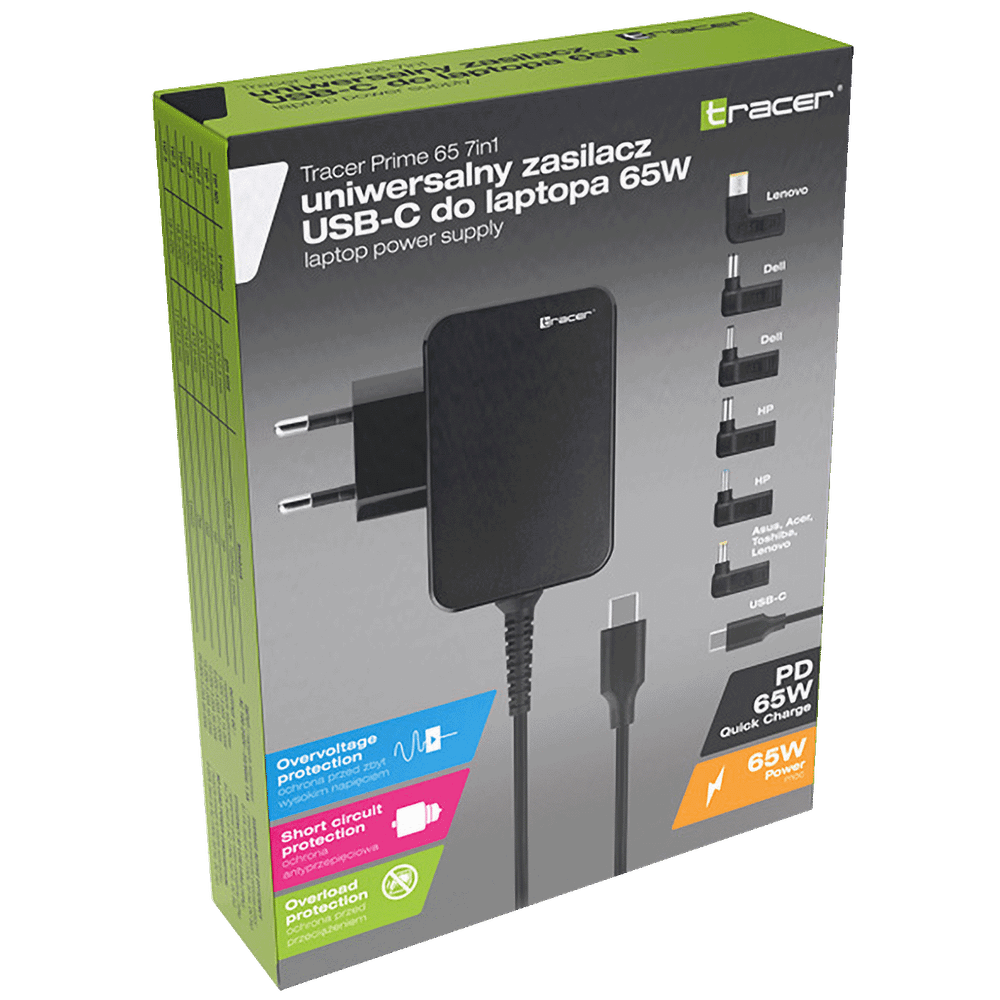 Tracer Punjač za laptop, univerzalni, 7u1, 65W - NOTEBOOK CHARGER PRIME 65W 7IN1 slika 6