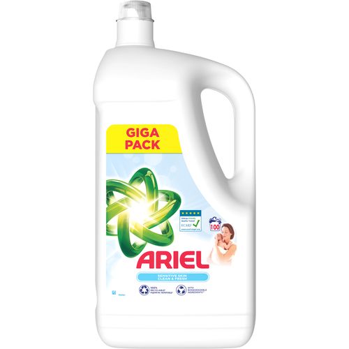 Ariel tekući deterdžent sensitive XXL 100 pranja 5l slika 1