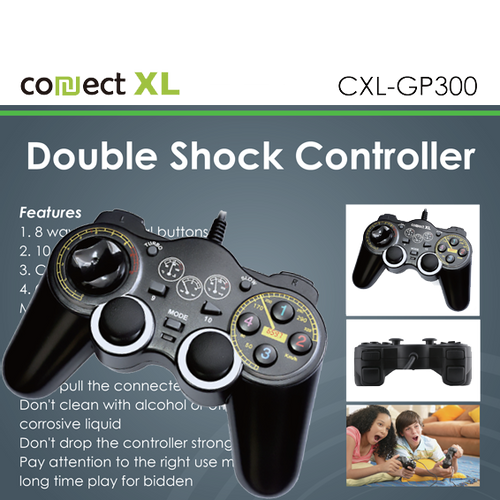 Connect XL Gamepad za PC sa vibracijom, 14 tipki/tastera, Double Shock - CXL-GP300 slika 1