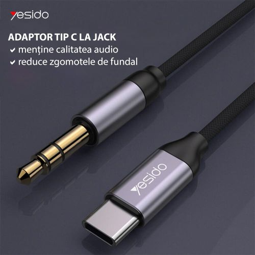 Yesido - Adapter audio kabela (YAU20) - Type-C na priključak 3,5 mm - crni slika 4