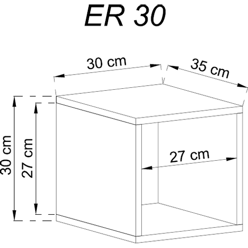 Zidna polica ENJOY ER30 - hrast slika 2