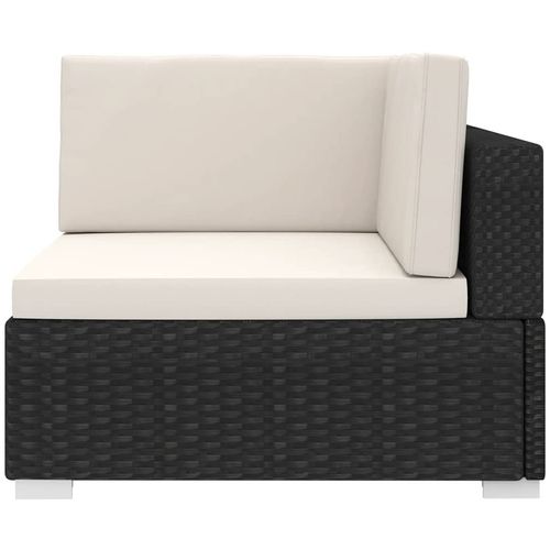 Modularna kutna fotelja s jastucima 1 kom od poliratana crna slika 35