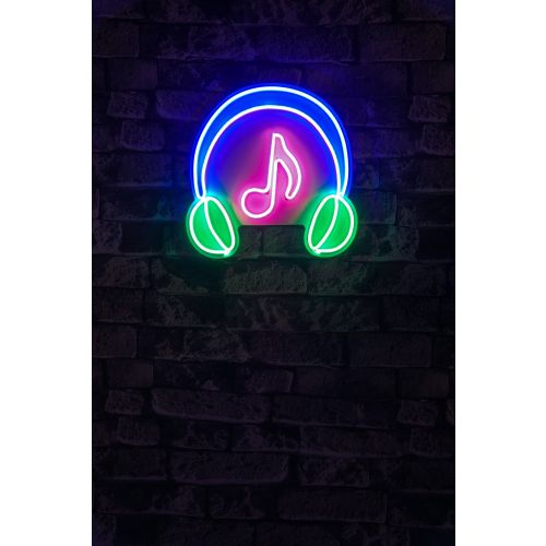 Wallity Ukrasna plastična LED rasvjeta, Music Sound Headphones - Pink slika 10