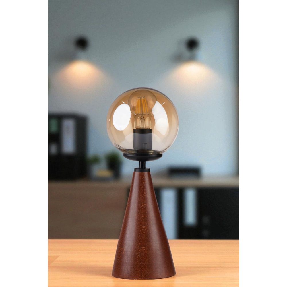 Opviq Stolna lampa 781, med, crna, orah slika 1