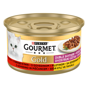 GOURMET GOLD Hrana za mačke, govedina i piletina, 85g