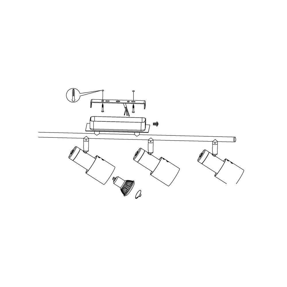 Eglo Davida 1 reflektor/4, led, gu10, 4x5w, 4x400lm, krom/crna  slika 4