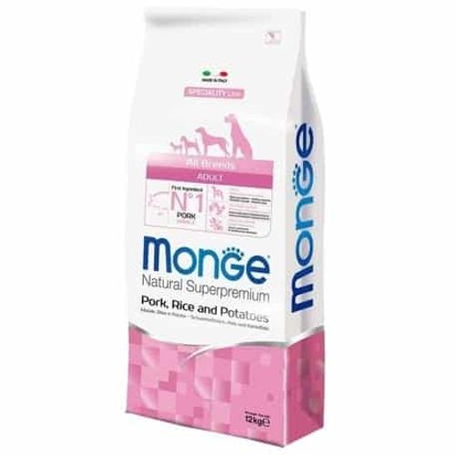 Monge Natural Superpremium  Dog All Breeds Puppy And Junior Monoprotein svinjetina sa pirinčem i krompirom 12 kg slika 1