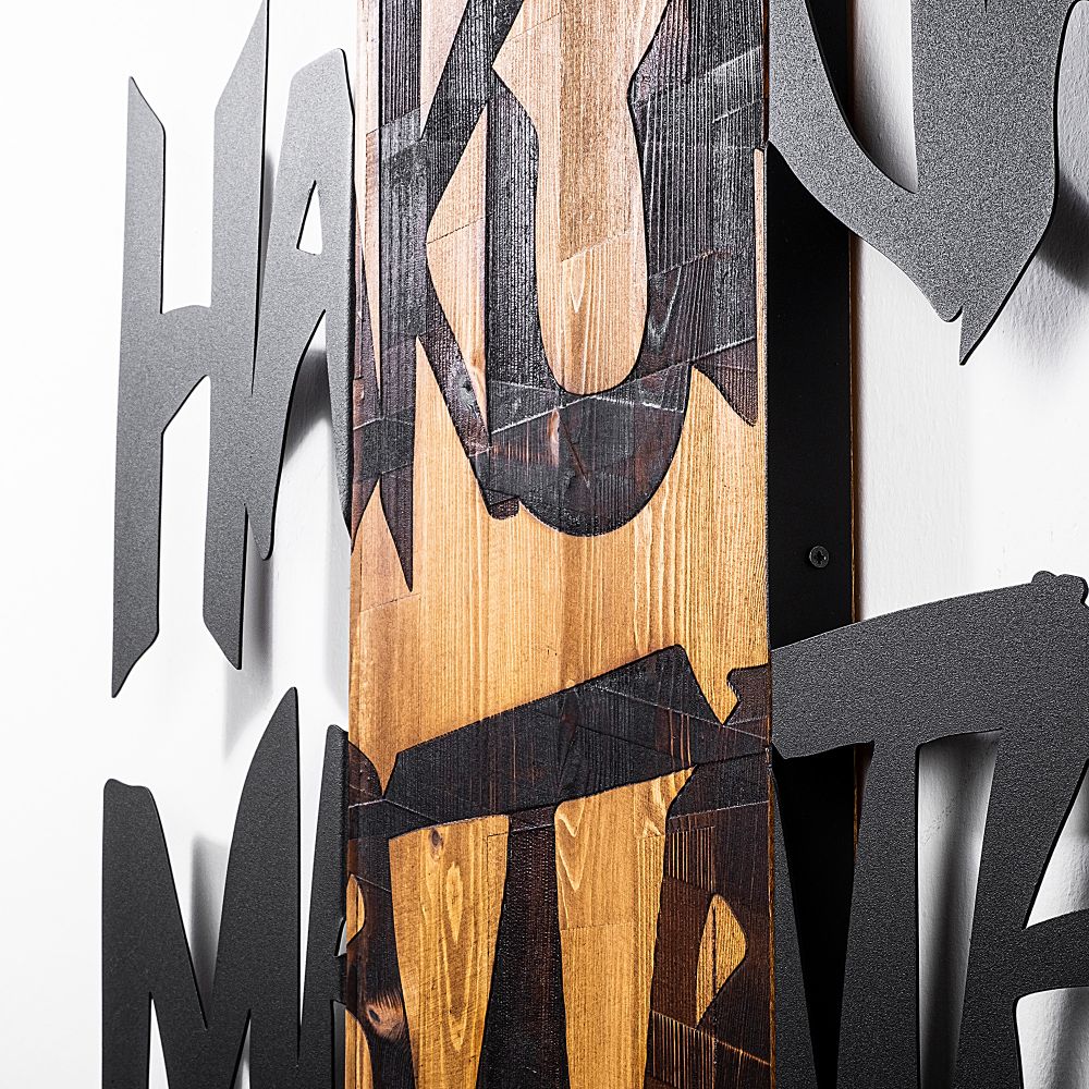 Dekorativni Drveni Zidni Ukras Hakuna Matata 5 Black Light Walnut slika 6