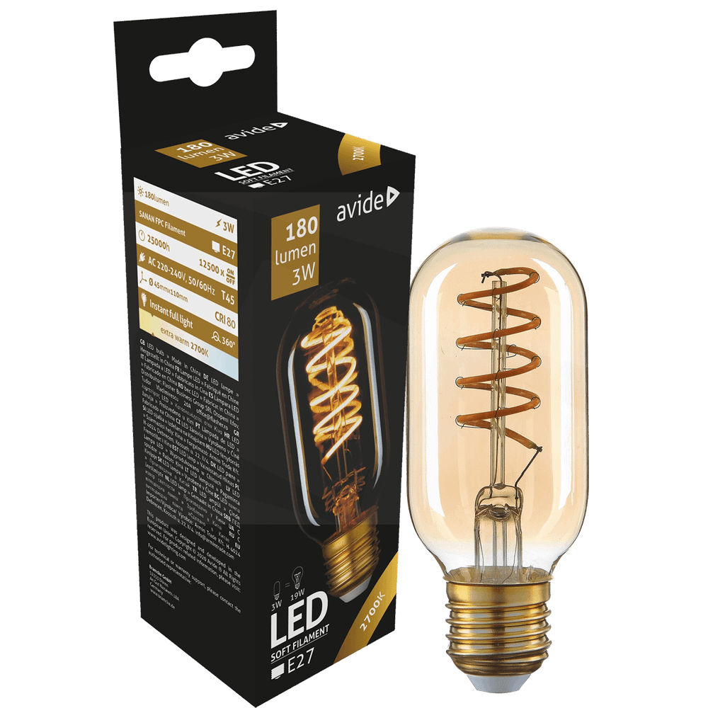 Avide Sijalica, LED 3W, E27, 2700K, 360°, 230V AC - T45 3W E27 slika 1