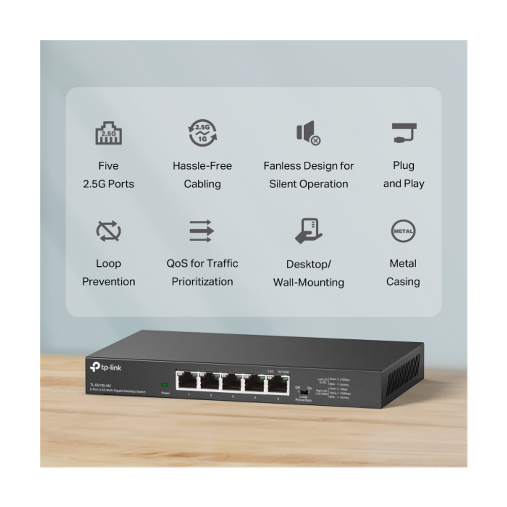 TP-Link SG105-M2 V1 5-portno 2,5 Gbps mrežno stikalo slika 4