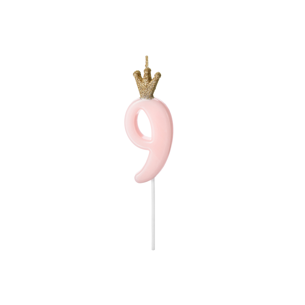 SCU6-9 Svjećica za tortu 9 Pink 9,5cm slika 1