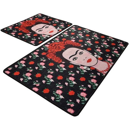 Colourful Cotton Kupaonski tepisi u setu (2 komada), Frida - Black slika 2