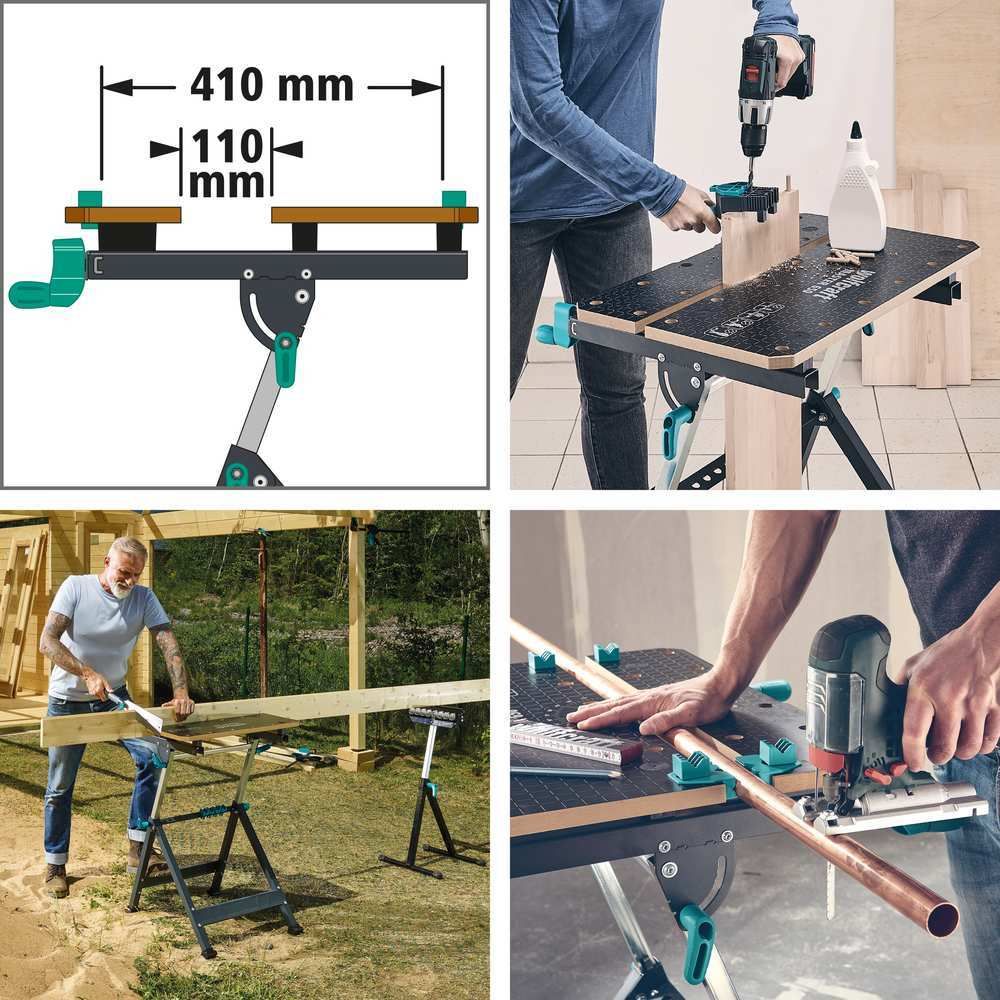 Wolfcraft Stol Radni i Stezni Master 650 Ergo / 650 x 720 x 950 mm - 6870000 slika 15