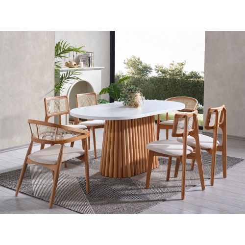 Soho - White, Natural White
Natural Dining Table & Chairs Set (6 Pieces) slika 2