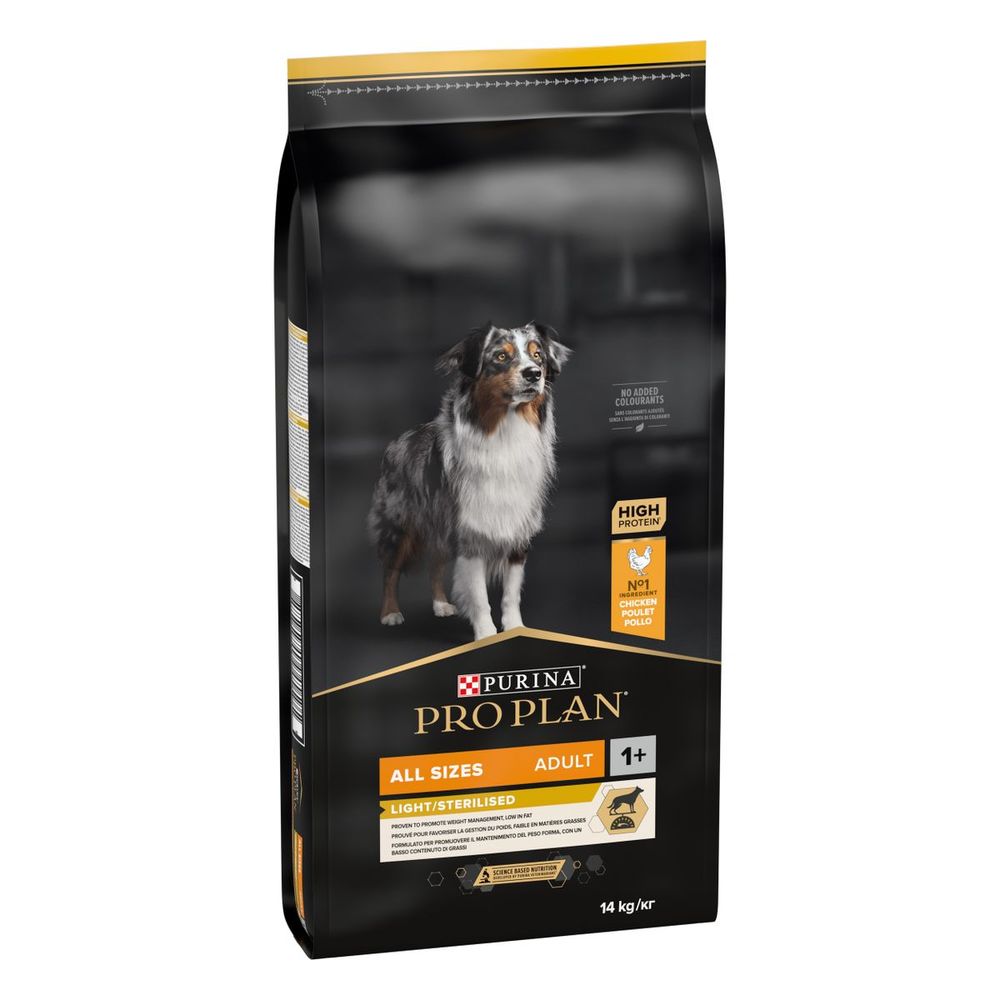 PRO PLAN Hrana za pse, Light&Sterilised, OptiWeight, bogato piletinom, All sizes 14kg slika 1