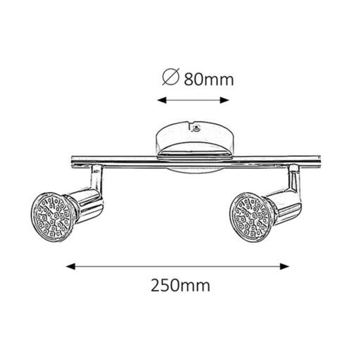 Rabalux Norton LED 3W GU10 2x50W Spot rasveta slika 2