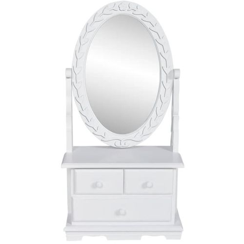 Toaletni Stol s Ovalnim Nagibnim Ogledalom MDF slika 31