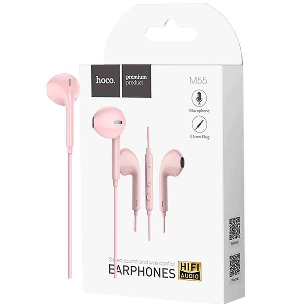 hoco. Slušalice sa mikrofonom, 3.5 mm, dužina kabela 1.2 met, pink - M55 Memory sound Pink slika 1