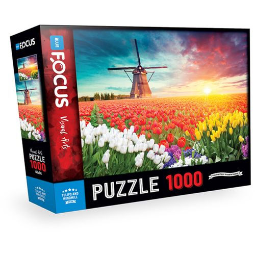 Blue Focus Puzzle 1000 delova Lale i vetrenjače slika 1