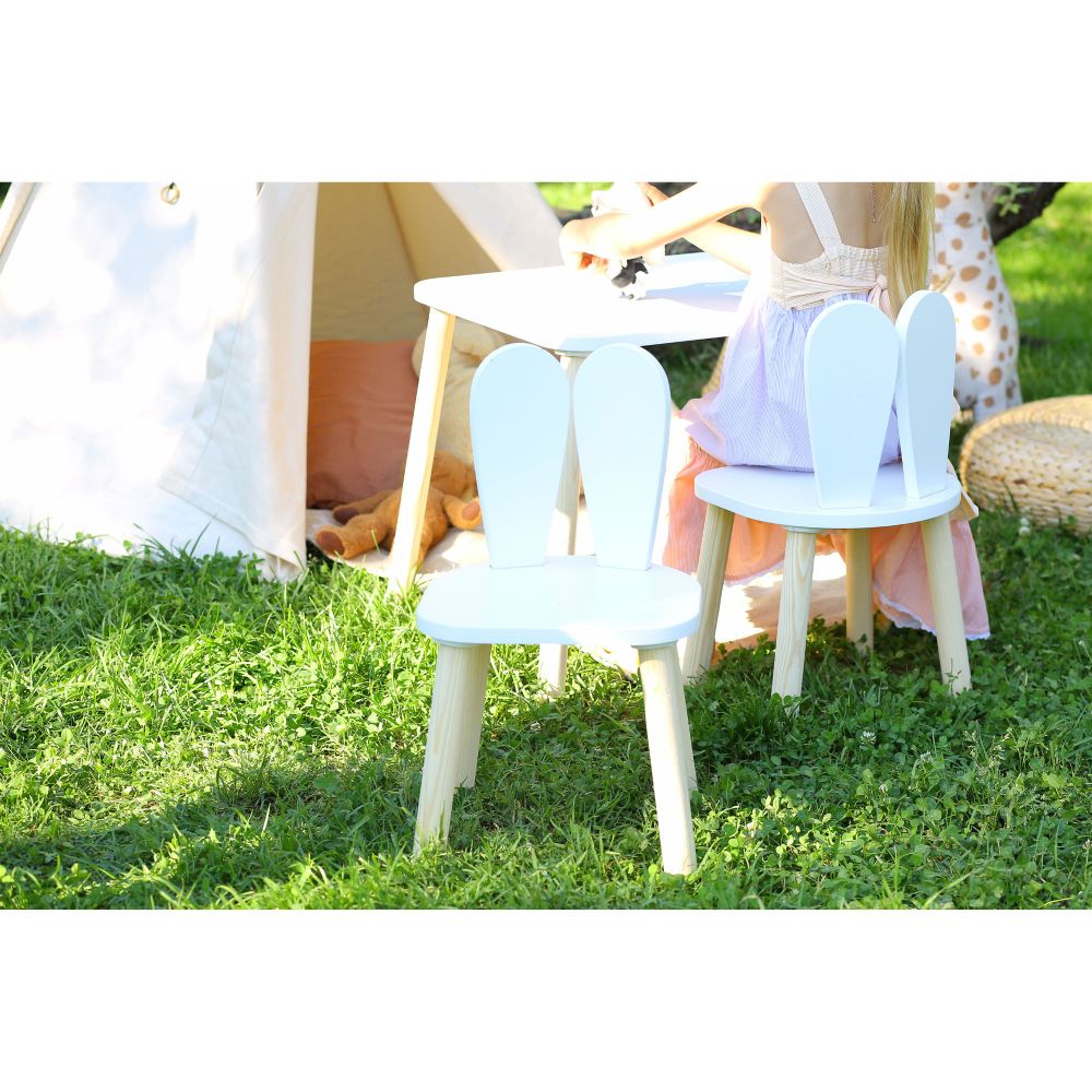 Bunny Set Stolica - Bijela Dječija Stolica i Sto slika 3