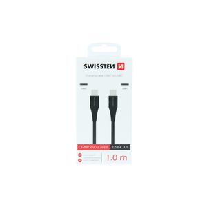 SWISSTEN kabel USB-C/USB-C, 3A, 1m, crni