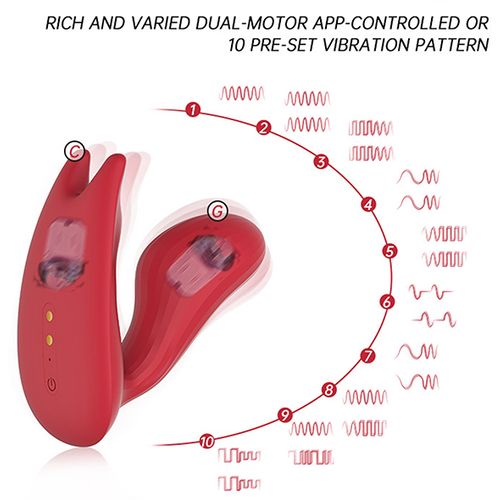 Vibrator s duplim motorom Magic Motion - Umi Smart Wearable, crveni slika 9