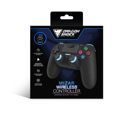 DRAGONSHOCK MIZAR WIRELESS CONTROLLER BLACK PS4, PC, MOBILE slika 6