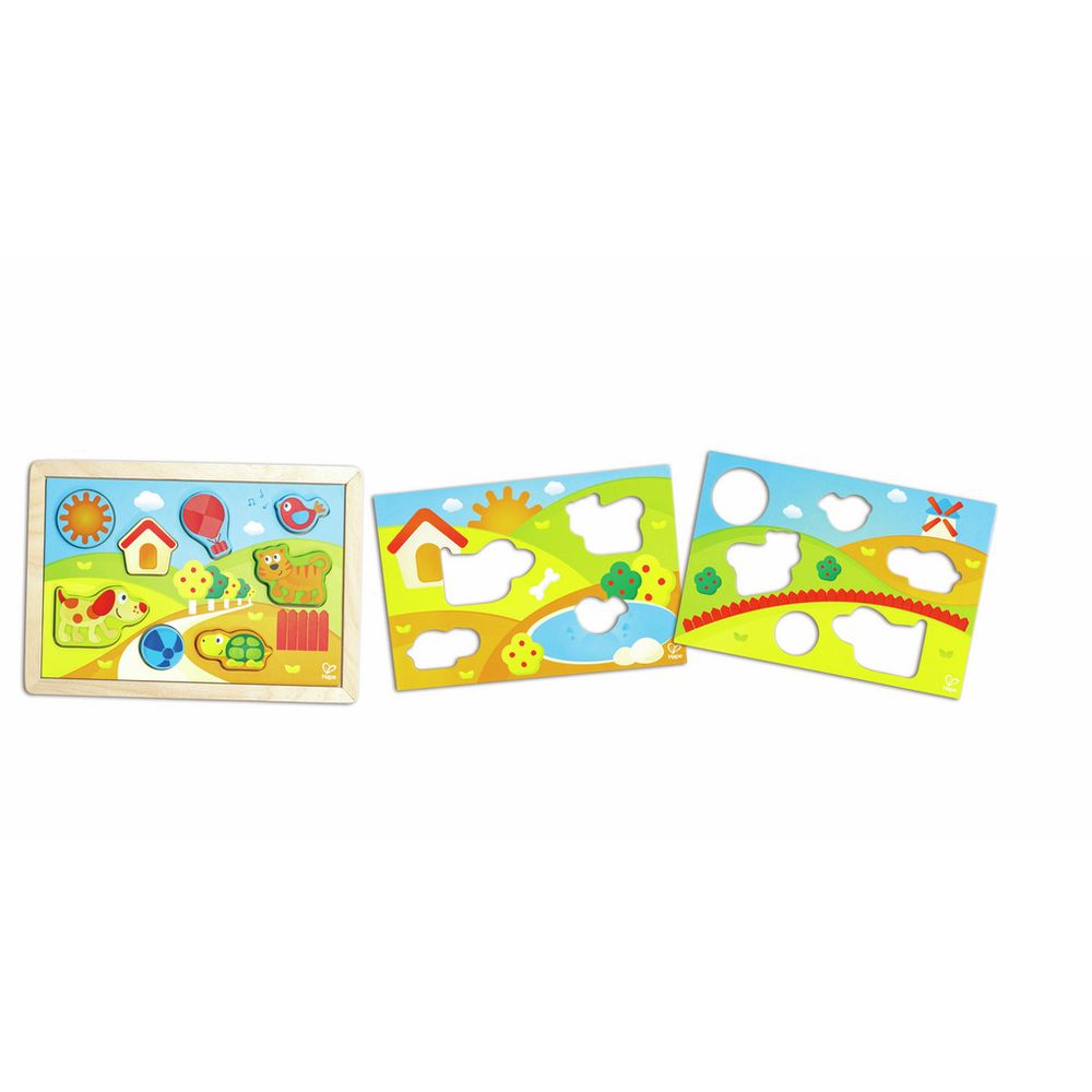 Hape Drvena dvostrana slagalica Sunny Valley Puzzle slika 2
