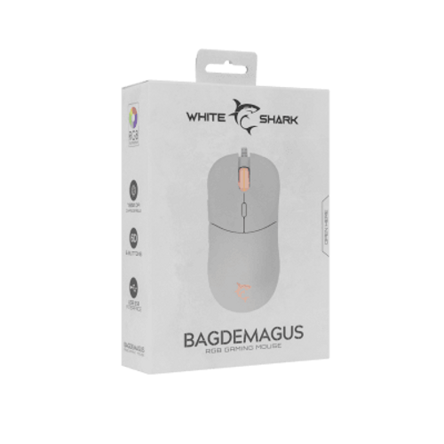 White Shark GM 5010 BAGDEMAGUS, Mouse White slika 5