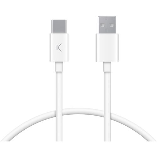 KSIX, kabel za punjenje i prijenos podataka, USB-A na USB-C 12 W, 1.0m, bijeli slika 1