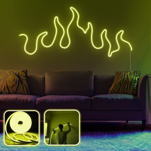 Opviq Dekorativna zidna led rasvjeta Flames - XL - Yellow slika 1