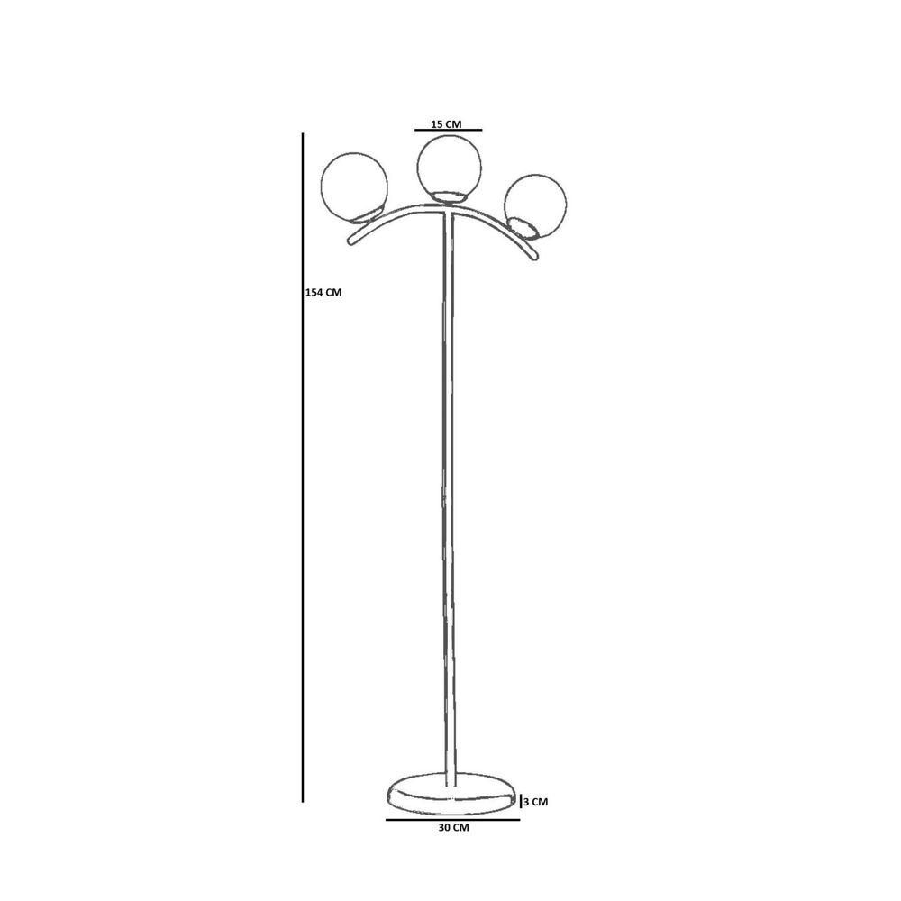 Opviq Podna lampa 862, Bijela, Zlatna slika 4