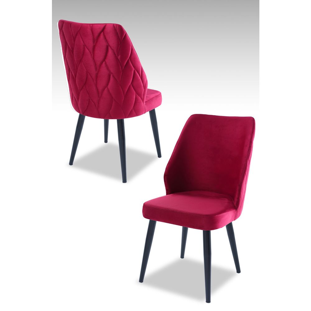 Pufi - Set stolica Tile Red, Black (4 komada) slika 1