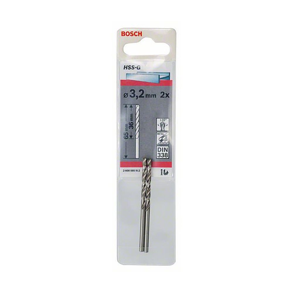 BOSCH Burgija HSS-G 3.2 mm - 2 kom.  slika 2